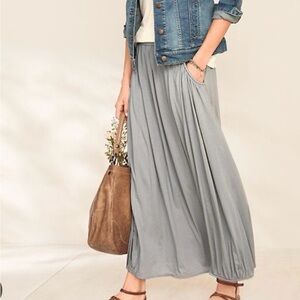 Garnet Hill Light Gray Maxi Skirt